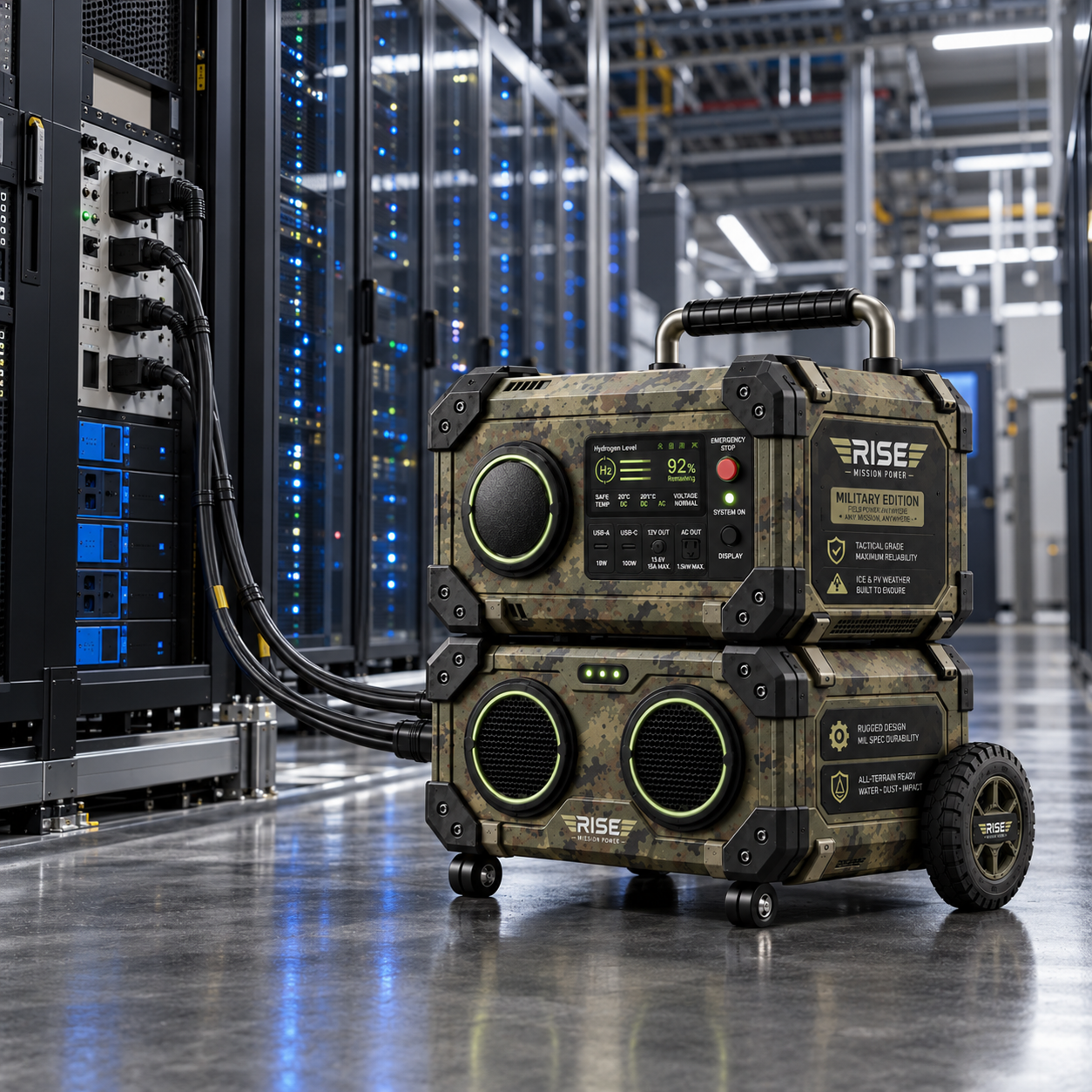 Tactical power station installed in a data center