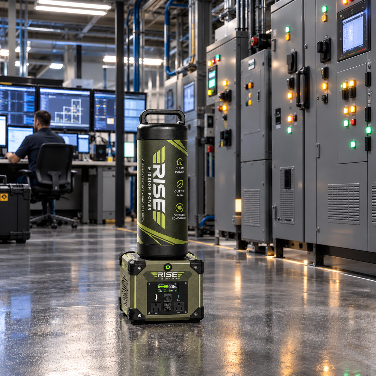 Rise power unit operating in a control room