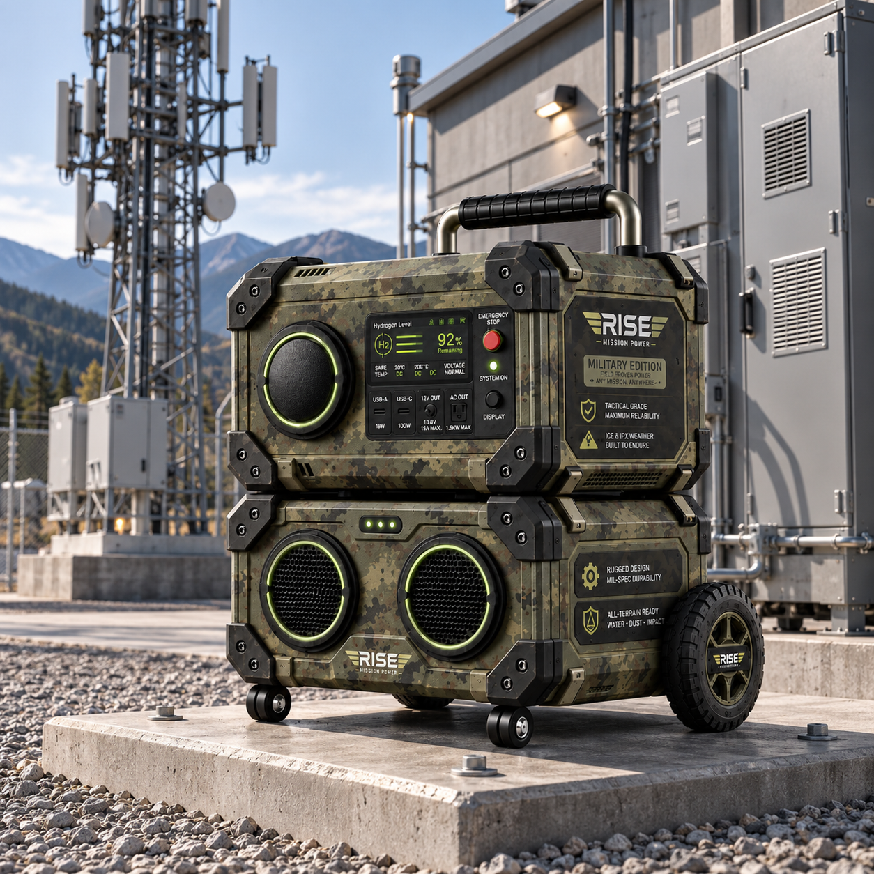 Tactical power station at a mountain telecom site